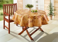 Best BADER Wachstuch-Tischdecke mit Blätter-Motiv TERRA