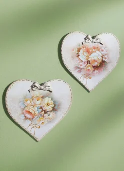 Best BADER Wandbilder in Herzform, 2er-Set ELFENBEIN-ROSA
