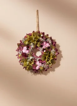 Sale BADER Wandkranz mit verschiedenen Blüten ROSA-VIOLETT-GRÜN