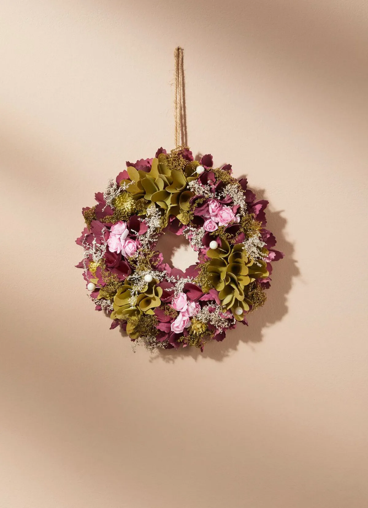 Sale BADER Wandkranz mit verschiedenen Blüten ROSA-VIOLETT-GRÜN