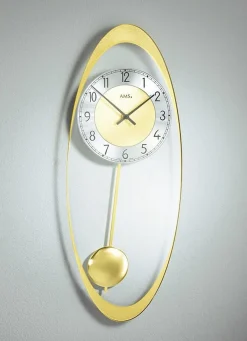 BADER Wanduhr aus hochwertigem Mineralglas GOLD