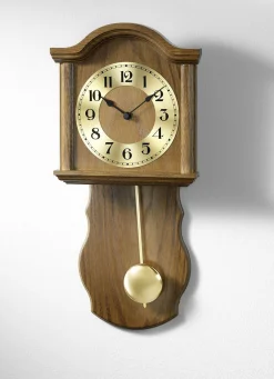 BADER Wanduhr aus Holz mit Funkuhrwerk EICHE