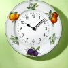 Best BADER Wanduhr aus Keramik, mit Obstdekor