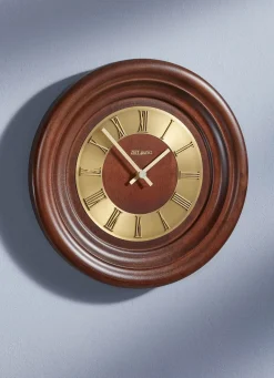 Discount BADER Wanduhr aus massivem Holz NUSSBAUM