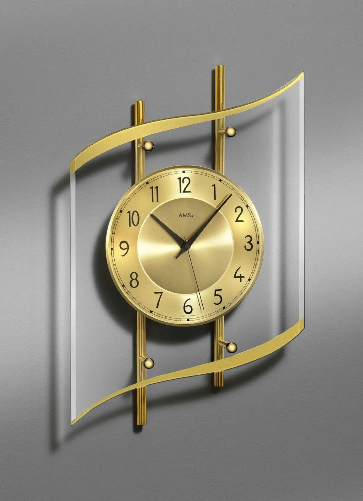 BADER Wanduhr mit Funkuhrwerk GOLD