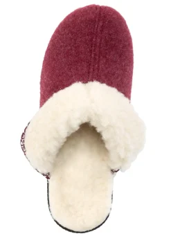 Discount BADER Warme Damen-Hausschuhe, Weite H, mit Wolle BORDEAUX