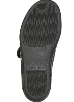 Best BADER Warme Damen-Hausschuhe, Weite H, mit Klettverschluss SCHWARZ