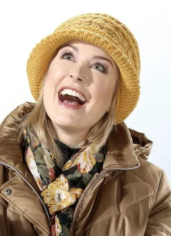Sale BADER Warmer Damen-Hut, mit Rundum-Gummizug SENFGELB