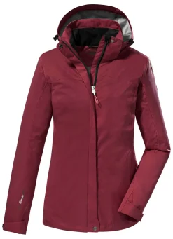 New BADER Wasser- und winddichte Damen-Funktionsjacke WEINROT