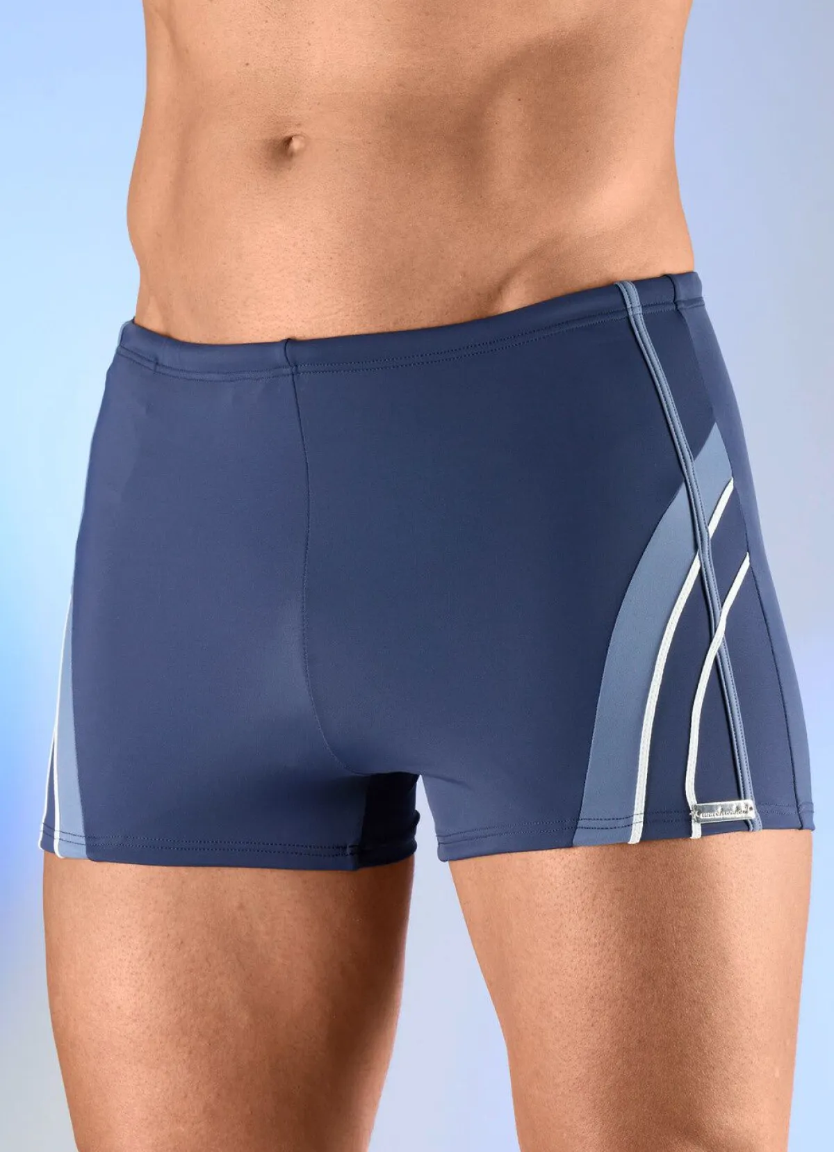 Clearance WAVEBREAKER Badepants mit bunten Einsätzen MARINE-RAUCHBLAU-WEISS