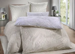 Best FLORELLA Wendebettwäsche-Garnitur aus 100% Baumwolle BEIGE
