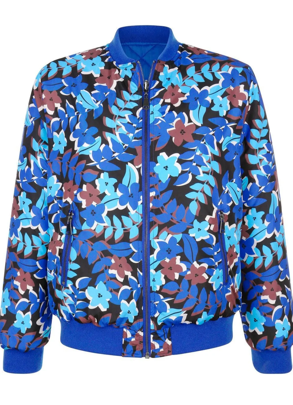 BADER Wendeblouson mit Rippenstrickbündchen ROYALBLAU-BRAUN