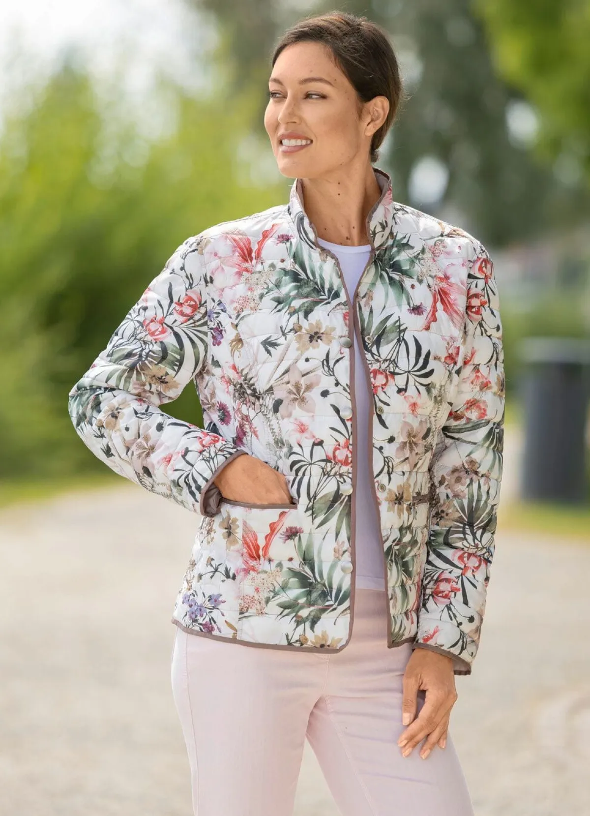 Discount BADER Wendejacke mit Druckerleiste CREME-BUNT