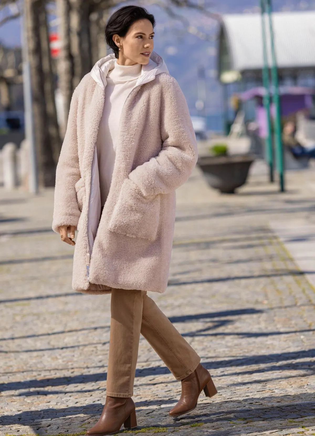 BADER Wende-Kurzmantel im Oversized-Look CREME