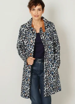 Discount BADER Wendemantel mit Animalprint KARAMELL-ECRU-BLAU