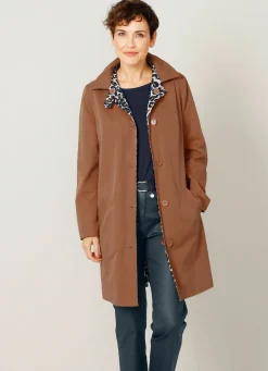 Discount BADER Wendemantel mit Animalprint KARAMELL-ECRU-BLAU