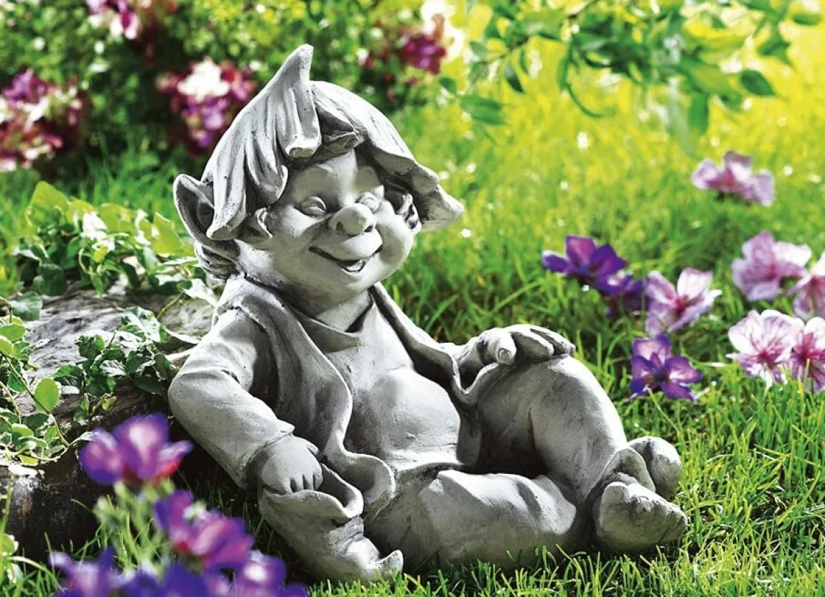 Hot BADER Wetterfeste Wichtel für Garten und Terrasse GRAU
