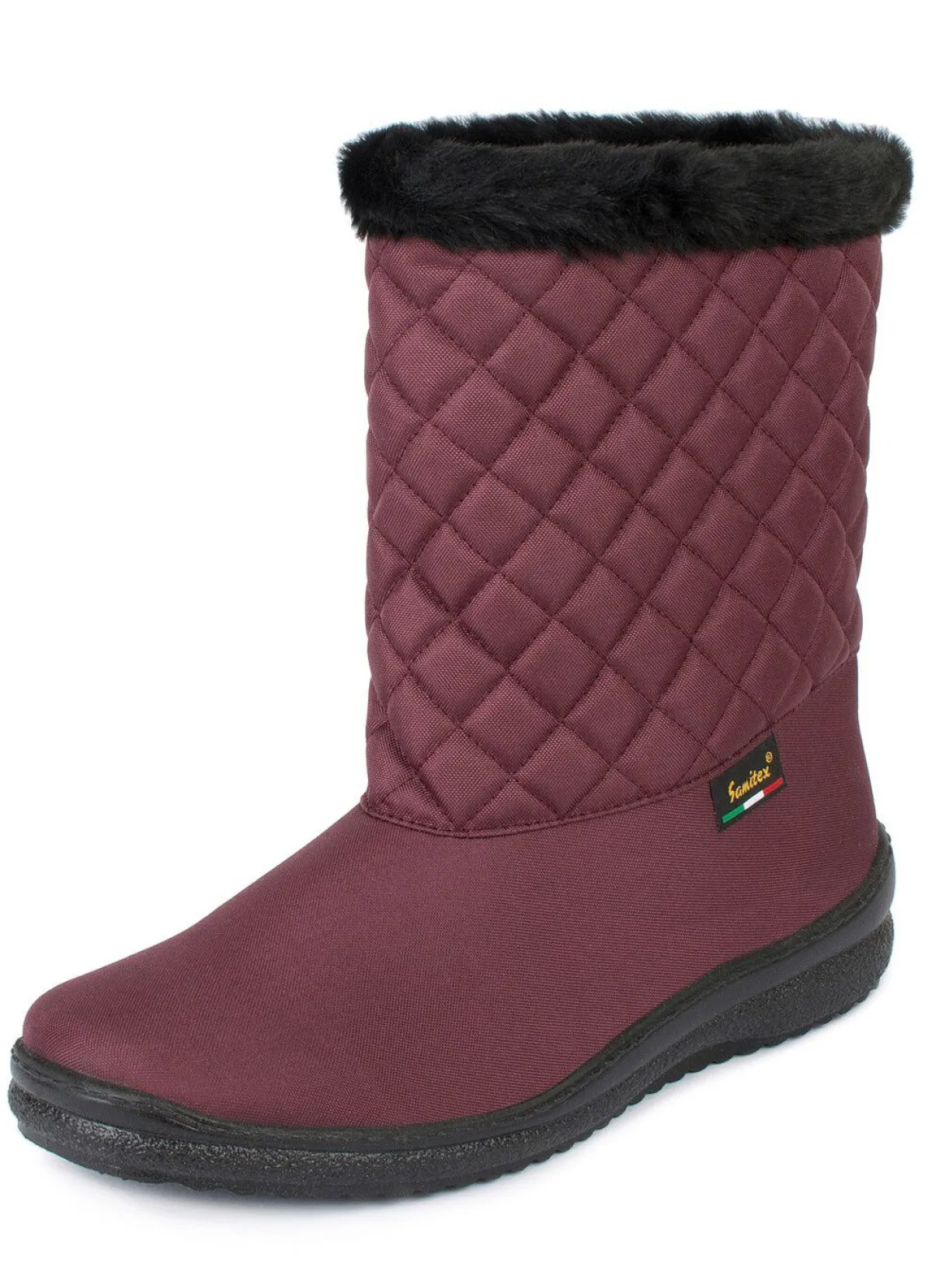Best BADER Winterstiefel mit Kunstpelzkragen BORDEAUX