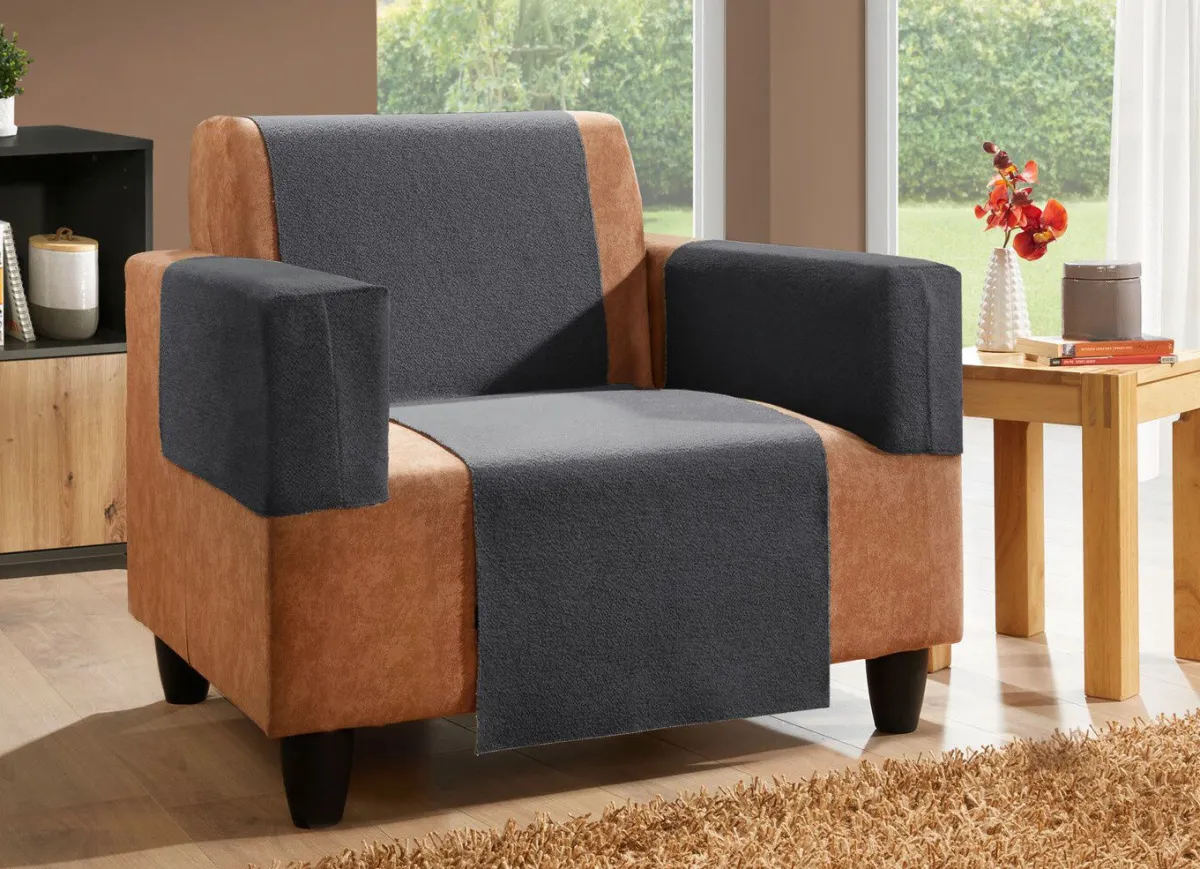 Outlet BADER Wohnaccessoires aus Chenille mit Anti-Rutsch-Beschichtung ANTHRAZIT