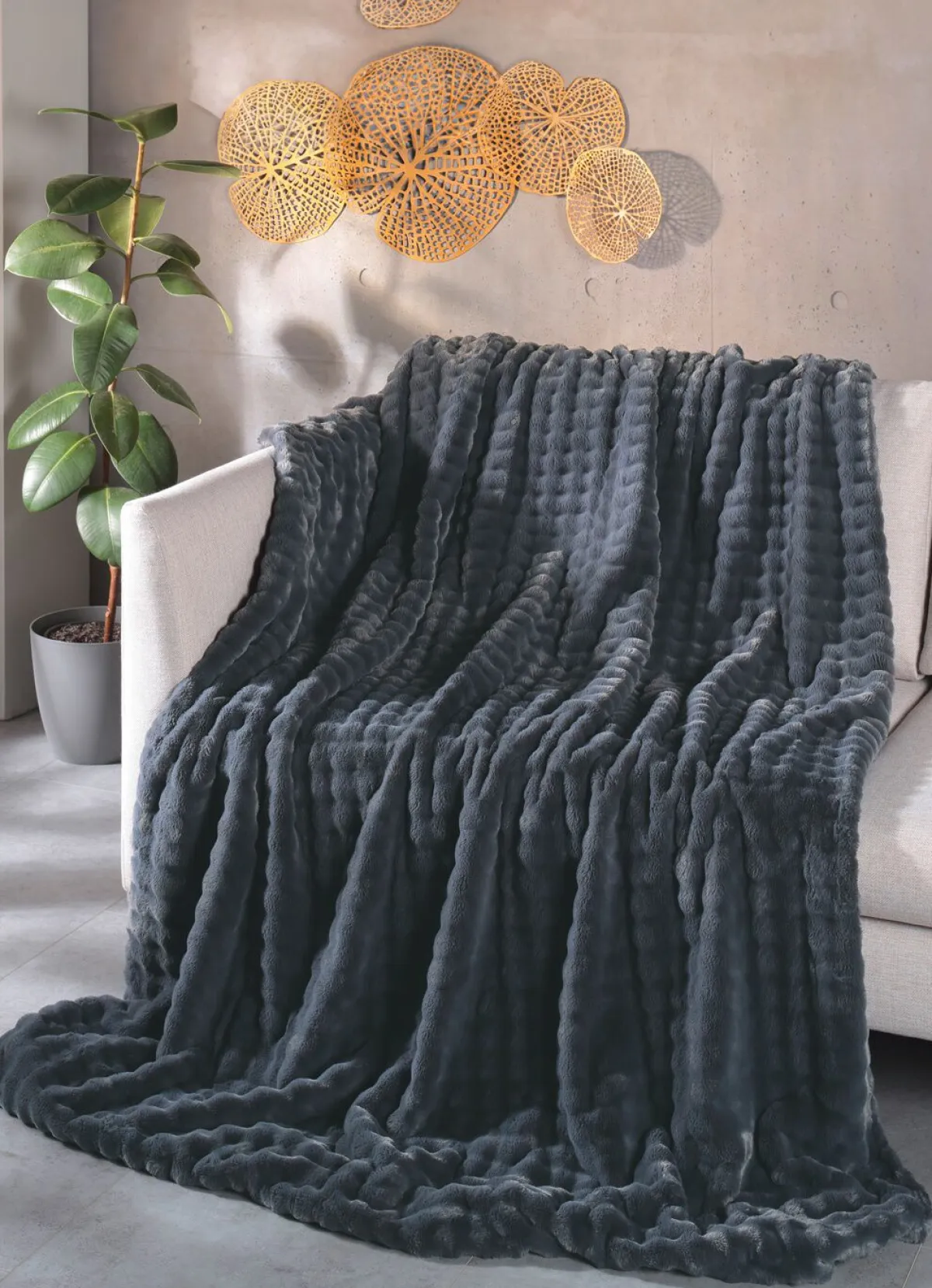 Clearance BADER Wohnaccessoires in weicher Super-Soft-Touch Qualität ANTHRAZIT
