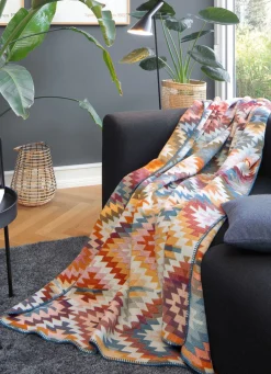 Discount BORBO Wohndecke mit hübschem Häkelsaum MULTICOLOR