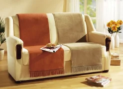 Discount BADER Wohndecke und Sesselschoner mit Fransenabschluss