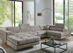 Discount BADER Wohnlandschaft mit Bettfunktion und Bettkasten GRAU