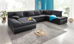 Clearance BADER Wohnlandschaft mit Bettfunktion SCHWARZ-SCHWARZ