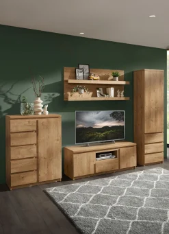 Best BADER Wohnwand, 4-teilig in modernem Design EICHE