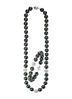 Clearance BADER Wunderschön schimmerndes, 2-teiliges Schmuck-Set DUNKELGRAU