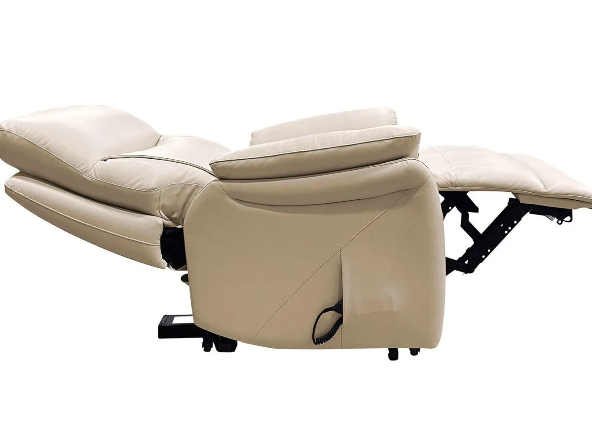 Hot BADER XXL Leder-Sessel mit Aufstehhilfe CREME