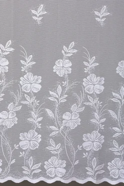 BADER Zauberhafter Blumenfenster-Store in Jacquard-Qualität WEISS