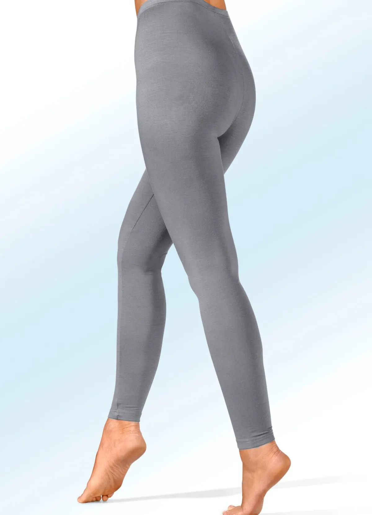 New BADER Zweierpack Leggings aus tragangenehmer Microfaser 1X JEANSBLAU, 1X GRAFIT