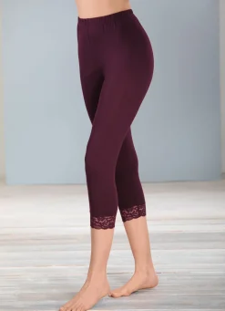 Sale PLANTIER Zweierpack Leggings mit toller Spitze 1X SCHWARZ, 1X BORDEAUX