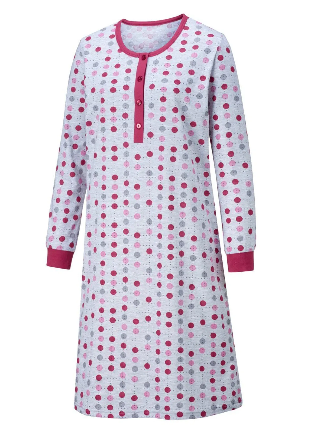 Clearance BADER Zweierpack Nachthemden, Langarm mit Knopfleiste und Bündchen FUCHSIA/FLIEDER
