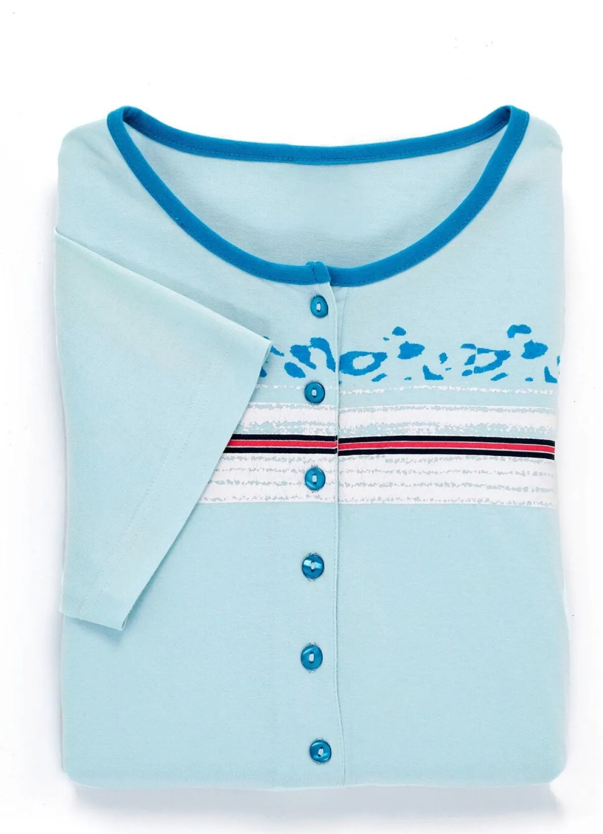 Outlet BADER Zweierpack Nachthemden mit platziertem Druck vorne 1X BLEU, 1X APRICOT