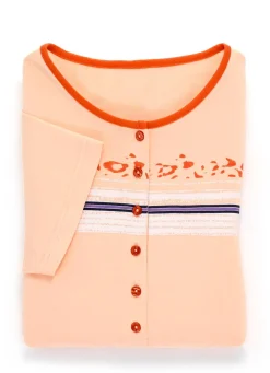 Outlet BADER Zweierpack Nachthemden mit platziertem Druck vorne 1X BLEU, 1X APRICOT