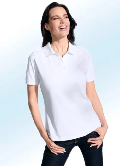 New BADER Zweierpack Poloshirt mit kurzer Knopfleiste WEISS+MARINE