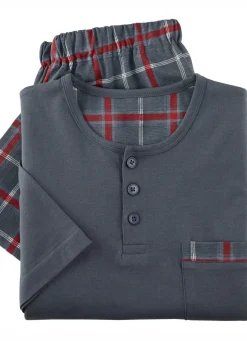 Clearance BADER Zweierpack Shortys mit Knopfleiste 1X GRAFIT-BUNT, 1X BORDEAUX-BUNT