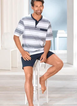 New BADER Zweierpack Shortys mit Knopfleiste 1X MARINE-WEISS, 1X WEISS-MARINE